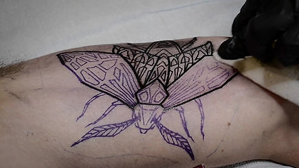 Geometric Moth TIME LAPSE Tattoo